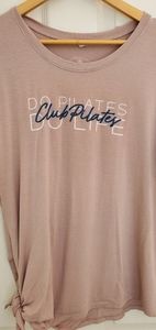 Club Pilates Blush Side Tie Shirt